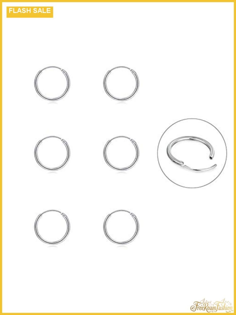 3 Pairs 925 Sterling Silver Small Hoop Earrings for Cartilage Tragus Nose Lip